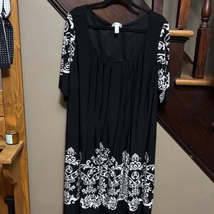 Dress Barn Black and White Midi Dress